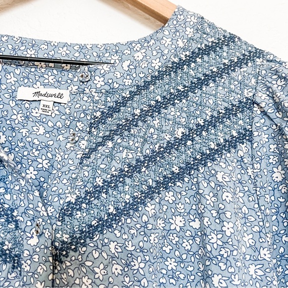 Madewell Light Blue Floral Midi Dress - Picture 5 of 10